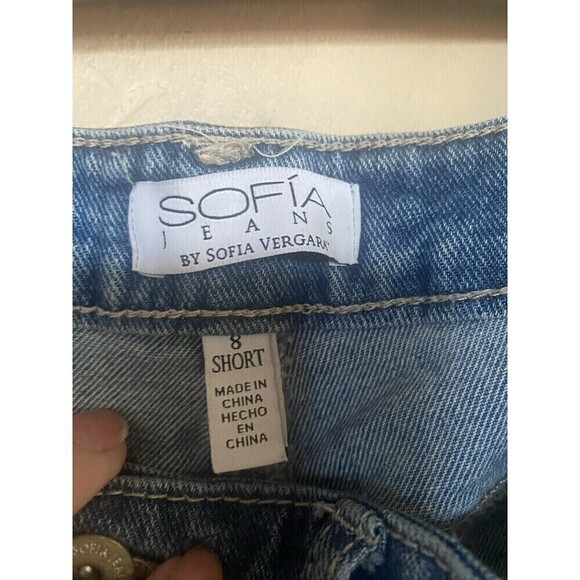 sofia vergara destressed straight leg jeans Sz.8 short - Picture 3 of 4